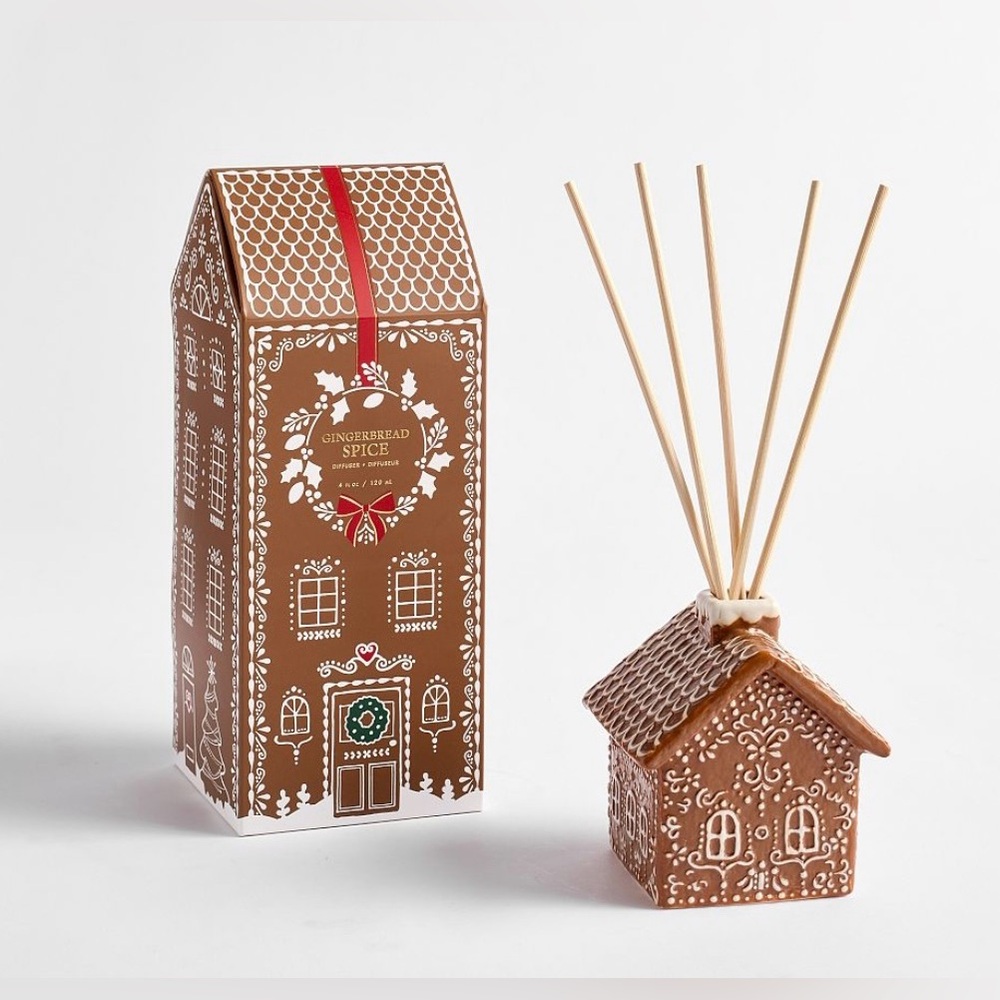Pottery Barn Holiday Gingerbread Scent Collection Gingerbread House Diffuser NIB